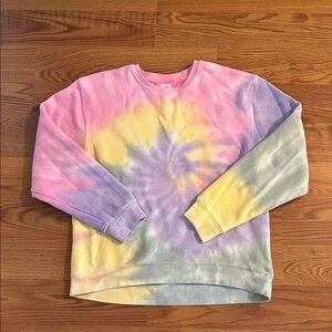 Girls Colorful Tie-Dye Sweatshirt